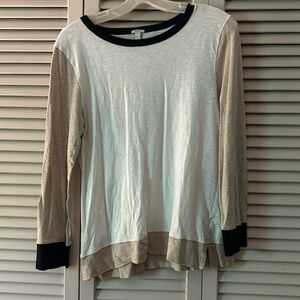 White, Cream and Navy shirt